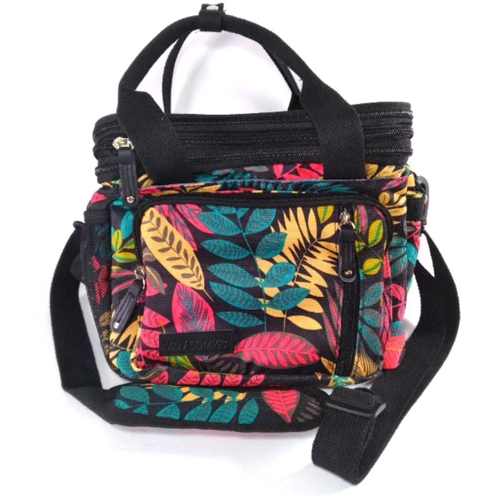 Mov Compra Expandable Lunch Bag Colorful Tropical Botanical Travel Beach Pool - Picture 1 of 9